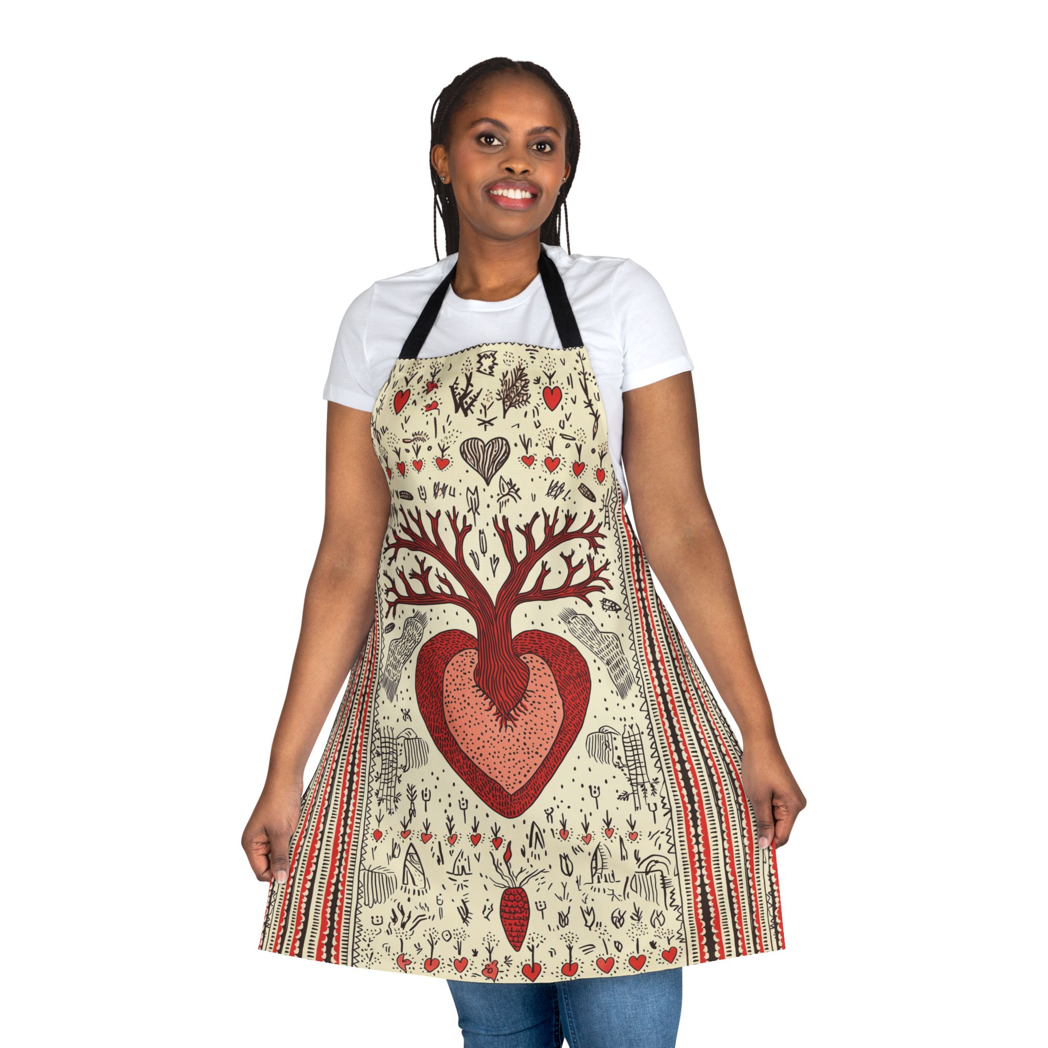 Heart Tree Apron with 5-Color Straps | Unique Gift for Chefs and Cooks | Perfect for Cooking, Baking, Holidays, BBQs, and Home Decor